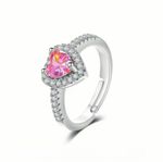 Ring kubisk zirkonia rosa