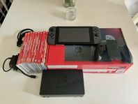 Nintendo Switch + 9 populära spel – Zelda, Mario, m.fl.
