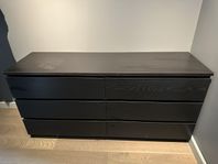 malm byrå svart/ mörkbrun fanerad