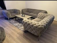 soffgrupp 3+2+1+ fotpall Chesterfield Topp skick 
