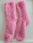 Rosa fluffiga mjuka strumpor strl 35-36. 30kr