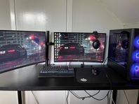 Komplett Gaming-PC + 2 skärmar (RTX 3060 / 240Hz / Ryzen 5)