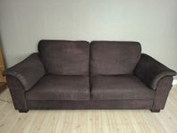 Mörkbrun soffa