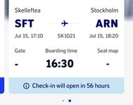 Flyg Skellefteå-Arlanda, SAS 15 juli