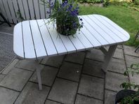 Utebord/träsgårdsbord i vitt trä 