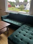soffa grön sammet