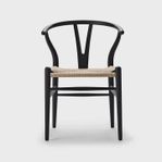 Y-Stolen CH24 - Soft Black/Natursnöre med dynor