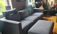 Vimle 3-sitssoffa med tillhörande fotpall och två nackkudd