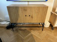 Skänk ek/svart metall 100x80cm