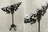 Golvljusstake i Smide - Svart Ljusstake för 5st ljus