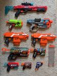10 stycken Nerf/X-shot pistoler