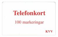 Telefonkort kv, 100 markeringar
