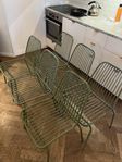 6 st utestolar i metall