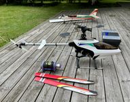 modelflygplan och helicopter + utrustning