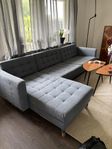 Bortskänkes! Landskrona soffa med divan, tyg