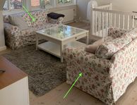 Two IKEA Ektorp 2-Seater Sofas – Floral Pattern