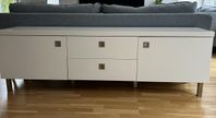 Tv-bänk, vit, 180cm