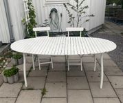 utomhusbord trädgårdsbord bord trädgårdsmöbel trä oval