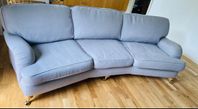 Jättefin Oxford 3-sits soffa svängd