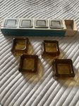 Glasbruket Pukeberg 4 st fat i glasmassa ,60-tal