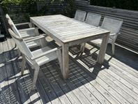 Utemöbler bord och stolar i teak från Hillerstorp