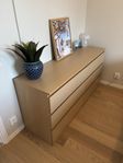 ikea malm byrå vitlaserad ekfaner