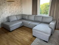 Ljusgrå dubbeldivan 