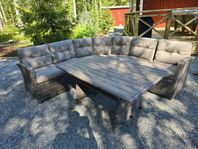konstrotting soffa grå inkl bord