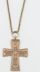 Kalevala Koru stort kors i brons, halsband vintage