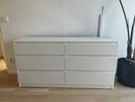 IKEA KULLEN Byrå med 6 lådor, vit140x72 cm