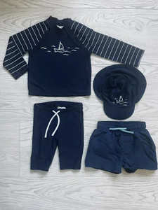 UV dräkt med solhatt & badshorts i 74/80