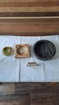 Retro askfat,järn,glas,marmor