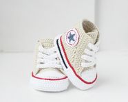 Converse-inspirerade babyskor – handgjorda i bomull