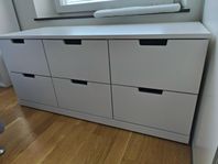 NORDLI Byrå med 6 lådor