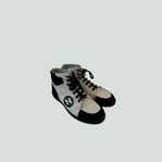 Gucci High-Top Sneakers in White and Black Leather – Size
