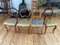 4 x 2 stolar – blandade trästolar – 100 kr per par