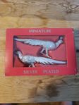 Vintage Miniatyrer Silverpläterade Fasaner, oanvända!