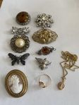 Broscher, halsband, armband, ringar, örhängen