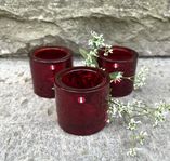 Iittala Marimekko KIVI - 3 st Ljuslyktor - Mörkröda-Röda.