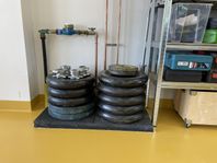 Eleiko skivstång, ställning och vikter