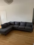 soffa grå bortskänks 