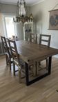 Mio woodenforge bord + fyra stolar