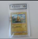 Pikachu Pokémon kort. Graderat av Raukcard.