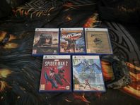 5 st ps5 spel. En handkontrol. par playstation hörlurarna 3