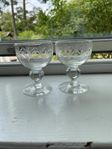 2 st likörglas med mönster