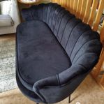 Calais Soffa 3-Sits - Svart Sammet