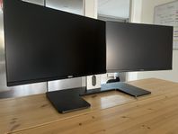 Dell U2414H två skärmar med stativ