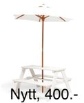 picknickbord / Barnbord med parasoll, nytt