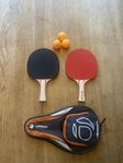 2 pingis rack + fodral + 3 bollar
