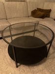 Rund soffbord i glas och metall
